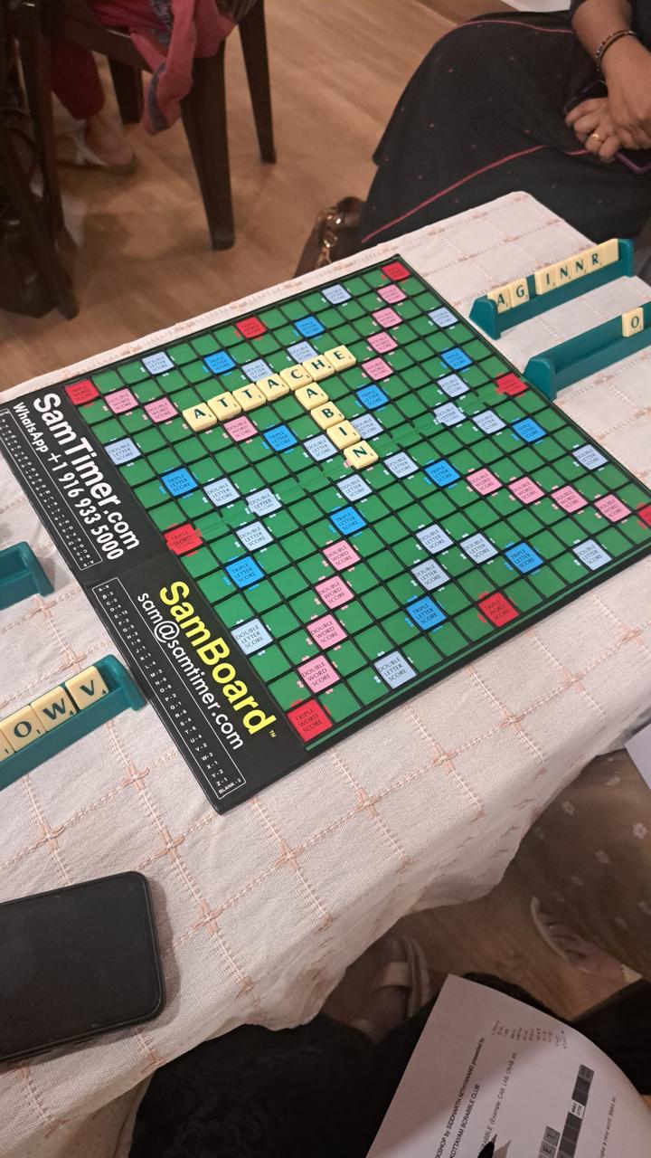 A close-up of the board mid-game