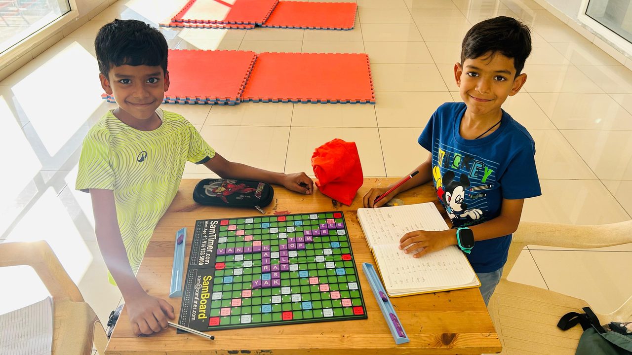 Two of Word Wizards' first students at their first session